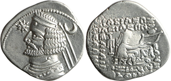 Ancient Kings of Parthia silver drachm of Orodes II 57-38 BC