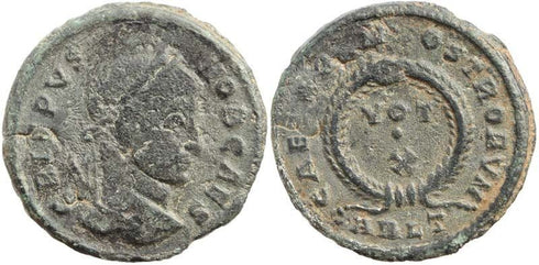 Crispus CAESARVM NOSTRORVM VOT X - ARLT Mintmark struck in 322AD