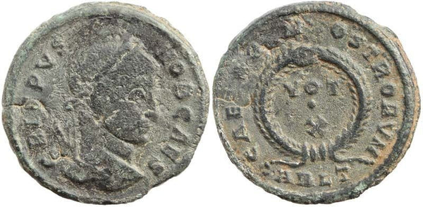 Crispus CAESARVM NOSTRORVM VOT X - ARLT Mintmark struck in 322AD