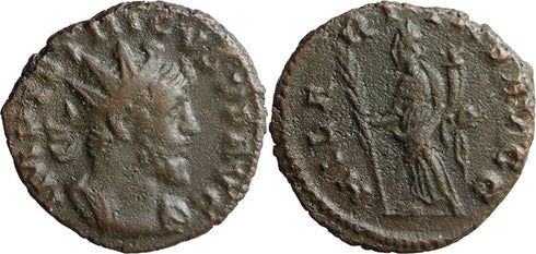 Ancient Roman coin of the Emperor Tetricus I found in England - HILARITAS AVGG