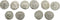 5 Ancient Roman silvered coins of Gallienus and Claudius II