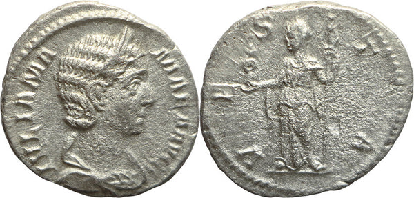 Ancient Roman coin of Julia Mamaea AR silver denarius - VESTA