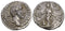 Ancient Roman silver denarius of the Emperor Antoninus Pius minted in Rome
