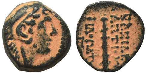 Ancient Greek coin of Antiochos IX 114/3-95 BC - Herakles and Club