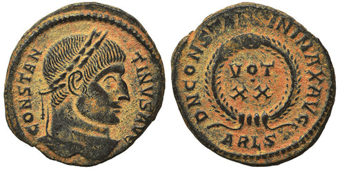 EF Ancient Roman coin of the Emperor Constantine I as Augustus 307-337AD minted in Arles