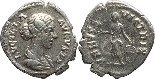 Ancient Roman silver coin of Lucilla as Augusta minted in Rome