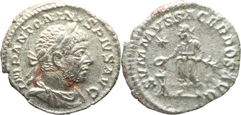 VF+++ Ancient Roman silver coin of Elagabalus as Augustus minted in Rome
