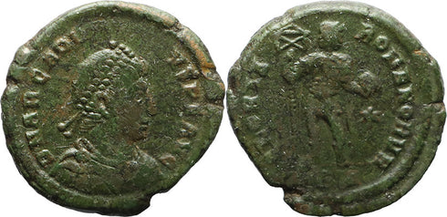 Ancient Roman coin of the Emperor Arcadius - GLORIA ROMANORVM