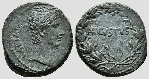 Ancient Roman Provincial coin of Augustus 27 BC to 14 AD minted in Asia Minor