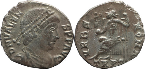 Ancient Roman silver siliqua of Valens as Augustus minted in Trier