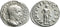 EF Ancient Roman silver coin of the Emperor Gordian III with Hercules minted in Rome
