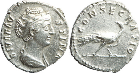 Superb Ancient Roman silver denarius of Faustina I minted in Rome