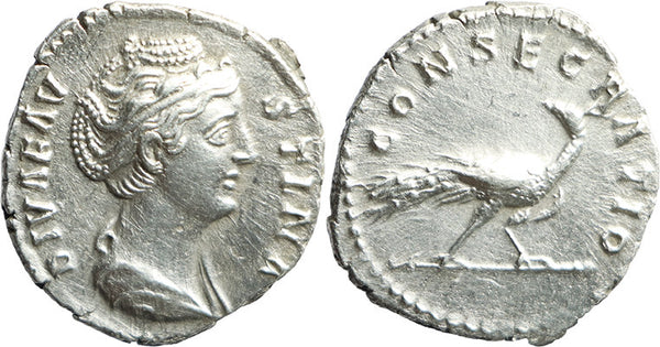 Superb Ancient Roman silver denarius of Faustina I minted in Rome