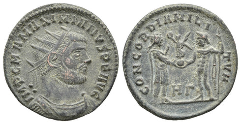 Ancient Roman coin of Maximianus as Augustus 286-305 AD minted in Heraclea