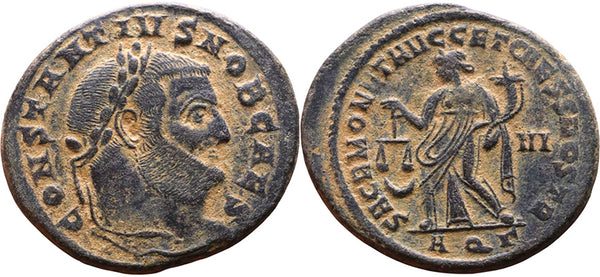 Ancient Roman coin of Constantius I 293-306 AD minted in Aquileia