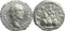 Ancient Roman silver coin of the Emperor Antoninus Pius minted in Caesaria, Cappadocia