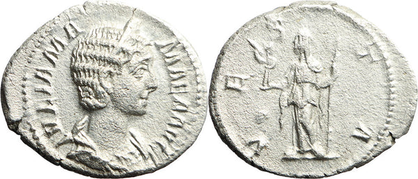 Ancient Roman coin of Julia Mamaea AR silver denarius - VESTA