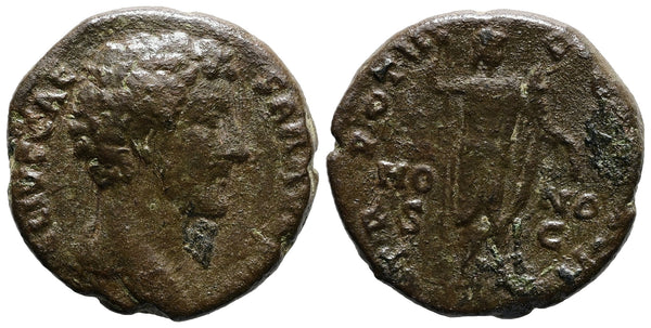Ancient Roman coin of the Emperor Marcus Aurelius with Honos minted in Rome