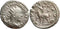Ancient Roman silvered coin of the Emperor Trebonianus Gallus on Horseback