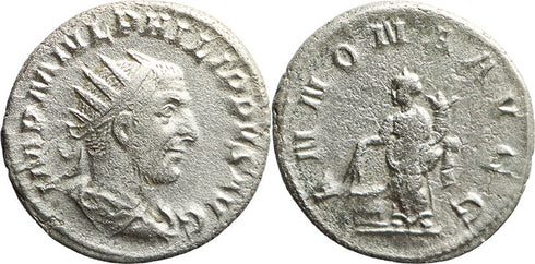 Ancient Roman silver coin of the Emperor Philip I minted in Rome