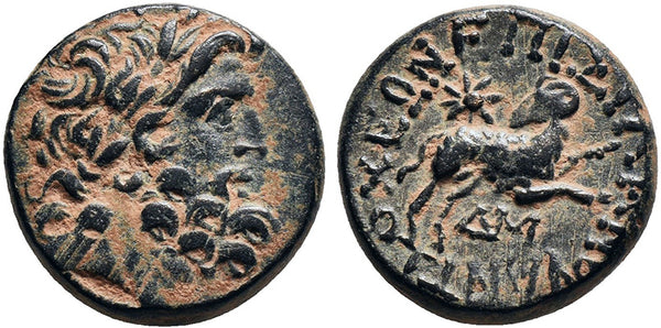 Ancient Greek coin from Antioch - Time of Roman Emperors Augustus and Tiberius