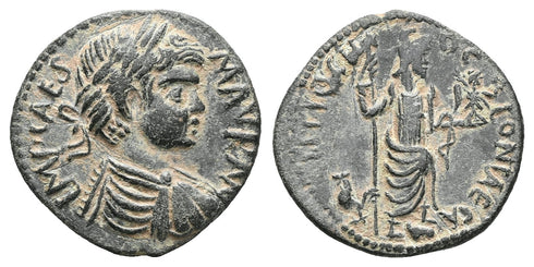 Ancient Roman coin of Caracalla minted in Antioch, Pisidia