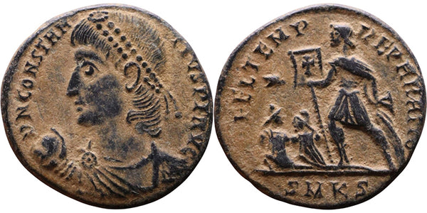 Ancient Roman coin of the Emperor Constantius II as Augustus minted in Cyzicus