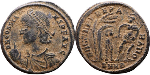 VF+ Ancient Roman coin of the Emperor Constans minted in Nicomedia