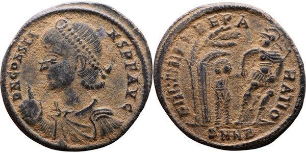 VF+ Ancient Roman coin of the Emperor Constans minted in Nicomedia