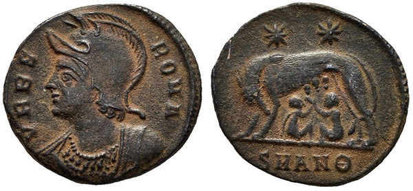 Ancient Roman coin - Commemorative Coin minted in Antioch - Wolf and Twins