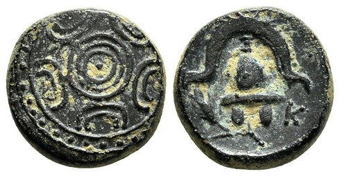 Ancient Macedonian bronze coin of Alexander III The Great 336-323 BC