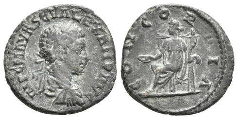 Ancient Roman silver denarius of the Emperor Severus Alexander minted in Antioch