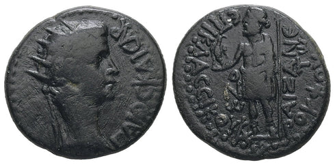 Ancient Roman coin of the Emperor Caligula 37-41 AD minted in Aezanis, Phrygia