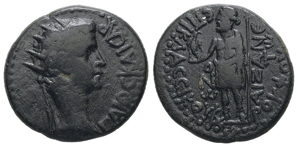Ancient Roman coin of the Emperor Caligula 37-41 AD minted in Aezanis, Phrygia