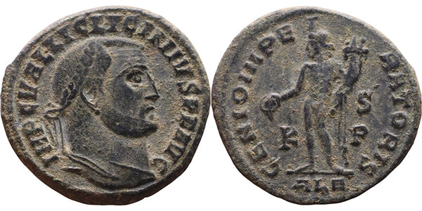 Ancient Roman coin of the Emperor Licinius I as Augustus minted in Alexandria, Egypt