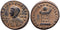Ancient Roman coin of Crispus holding spear and shield minted in Trier - BEATA TRANQVILLITAS