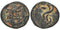 Ancient Greek coin minted in Seleukis and Pieria, Antioch - Asklepios and a coiled serpent