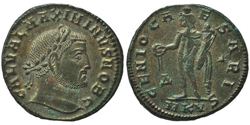 Ancient Roman coin of the Emperor Maximinus II as Caesar minted in Cyzicus