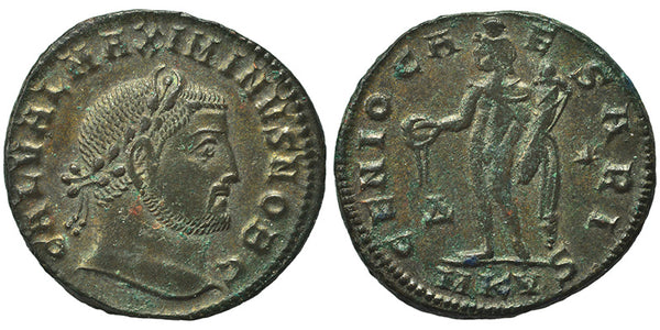 Ancient Roman coin of the Emperor Maximinus II as Caesar minted in Cyzicus