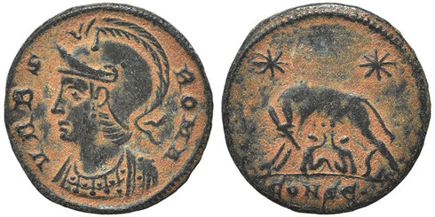Ancient Roman coin - Commemorative Coin minted in Constantinopolis - Wolf and Twins
