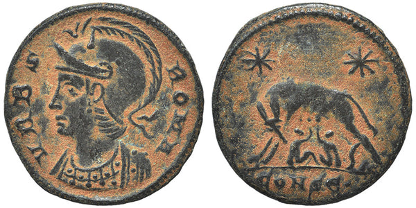 Ancient Roman coin - Commemorative Coin minted in Constantinopolis - Wolf and Twins