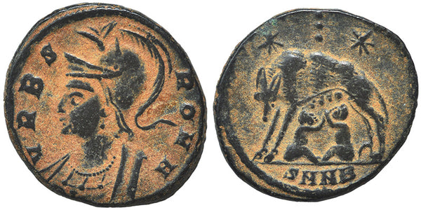 Ancient Roman coin - Commemorative Coin minted in Nicomedia - Wolf and Twins