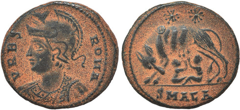 Ancient Roman coin - Commemorative Coin minted in Alexandria, Egypt - Wolf and Twins