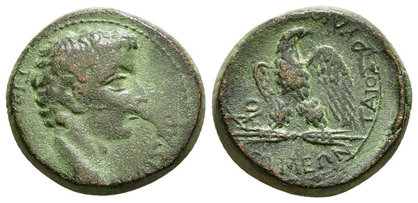 Ancient Roman Provincial coin of Tiberius minted in Apamea, Phrygia
