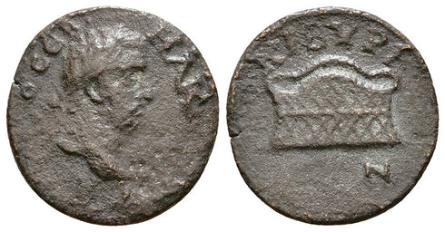 Ancient Roman Provincial coin of the Emperor Macrinus minted in Cibyra, Phrygia