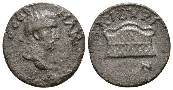 Ancient Roman Provincial coin of the Emperor Macrinus minted in Cibyra, Phrygia