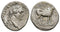 Ancient Roman silver denarius of the Emperor Vespasian minted in Rome