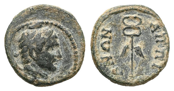 Ancient Roman Provincial coin minted in Appia, Phrygia - Herakles and Caduceus 100-200 AD