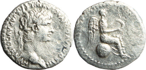 Ancient Roman Provincial silver coin of Nero minted in Caesaria, Cappadocia