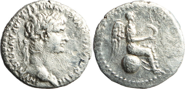 Ancient Roman Provincial silver coin of Nero minted in Caesaria, Cappadocia